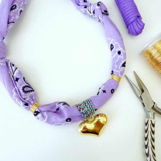 Lavender Bandana Necklace