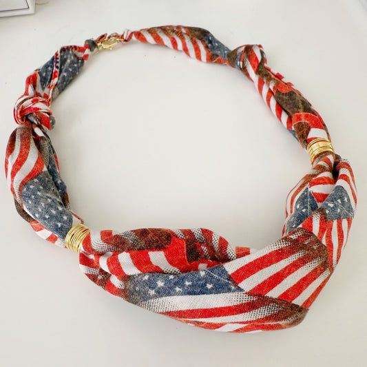 Red, White, and Blue Bandana Necklace