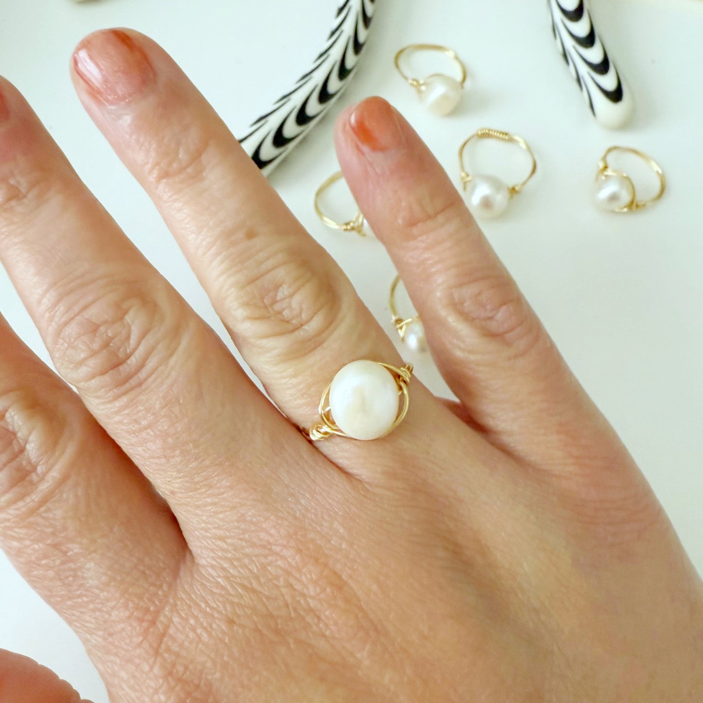 Freshwater Pearl Wire Ring