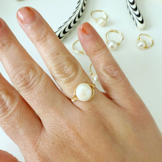 Freshwater Pearl Wire Ring